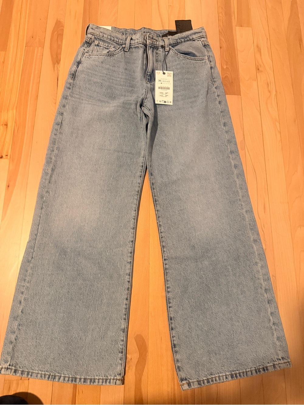 ZARA Light Blue Wide-Leg Women's Jeans